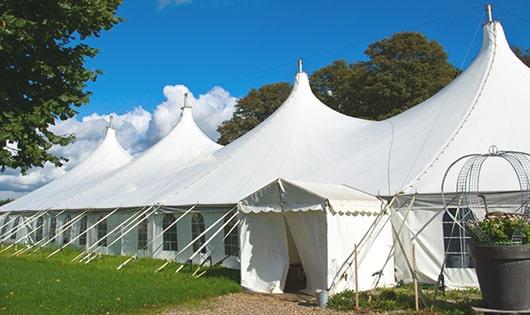 portable toilets arranged for a event, providing quick and easy access for attendees in Montecito